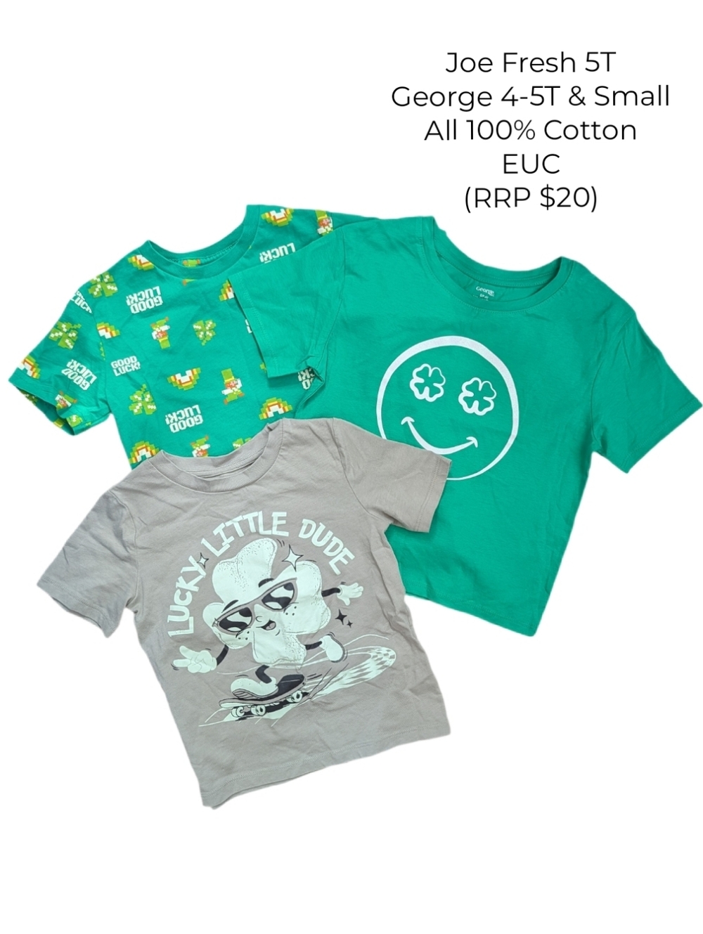 Joe Fresh & George St.Patricks Kids' Tee Bundle - Green & Gray